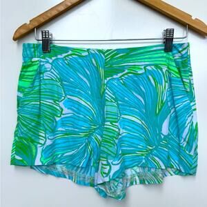 Lilly Pulitzer Jeanine Shorts Green Fronds Size 4 summer bright floral palm